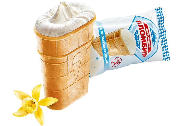 Плоский стаканчик пломбир