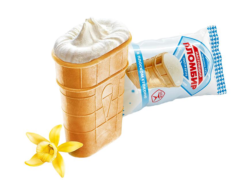 Плоский стаканчик пломбир