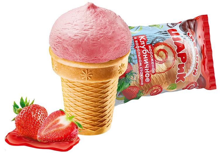 Снежный шарик клубничный