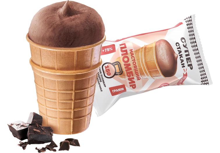 Суперстакан пломбир шоколадный