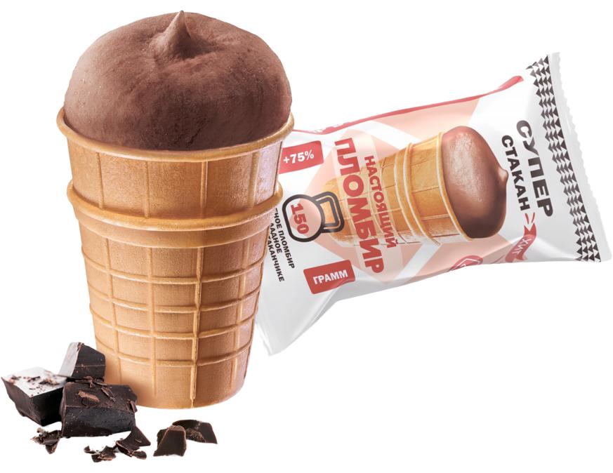 Суперстакан пломбир шоколадный