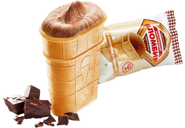 Плоский стаканчик шоколадный