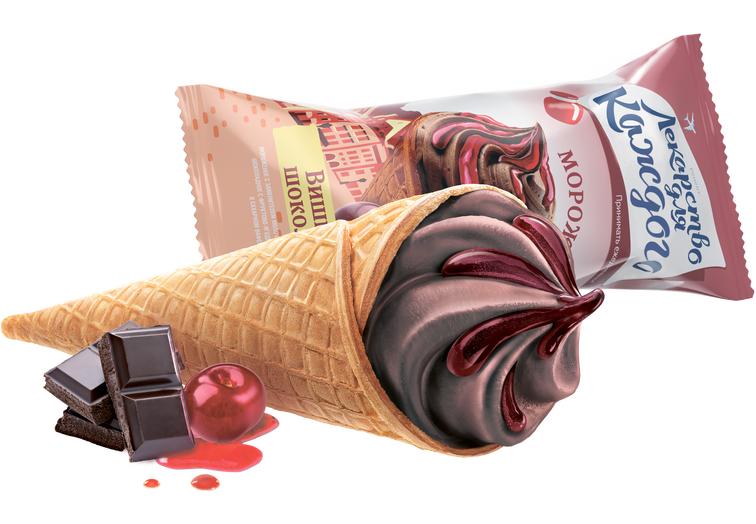 Рожок вишневая шоколадка