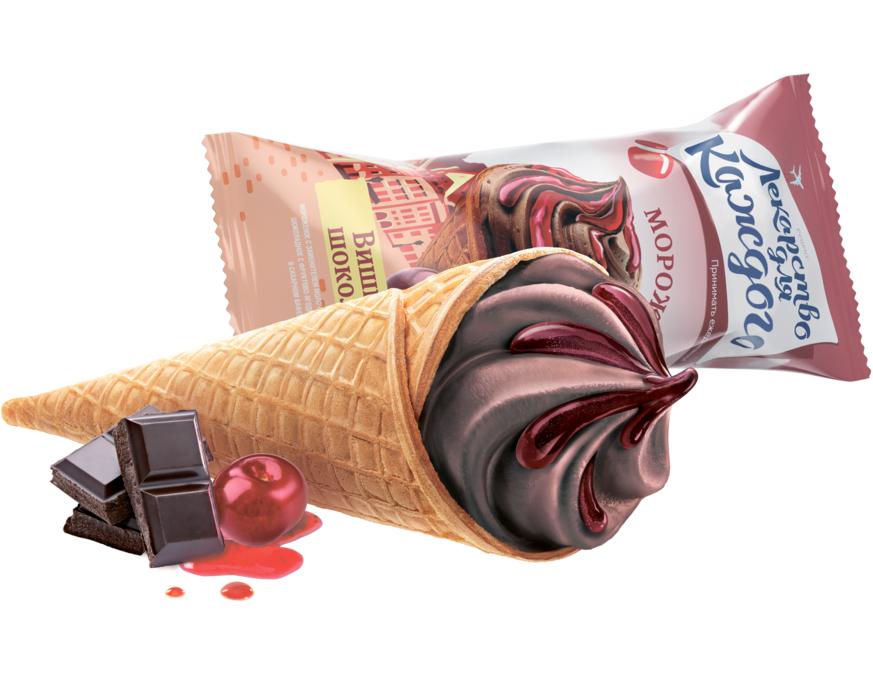 Рожок вишневая шоколадка