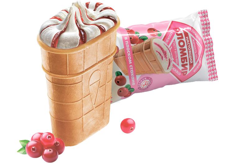 Плоский стаканчик клюква