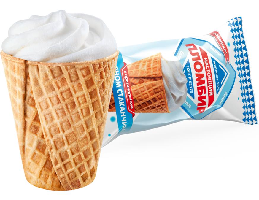 Сахарный стаканчик пломбир