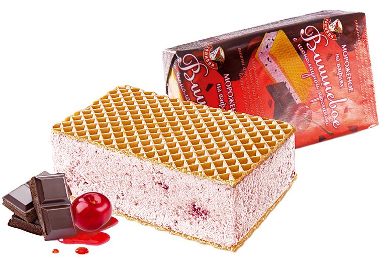 Брикет с вишней и шоколадной крошкой