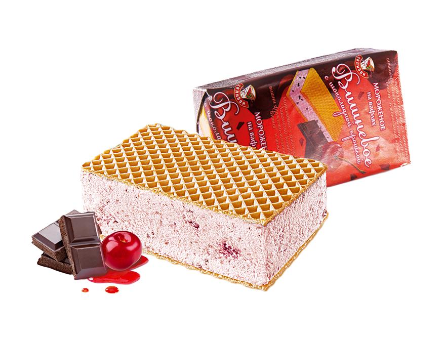 Брикет с вишней и шоколадной крошкой