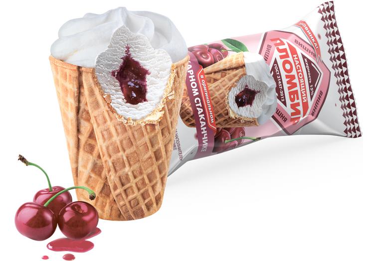 Сахарный стаканчик с начинокой вишня