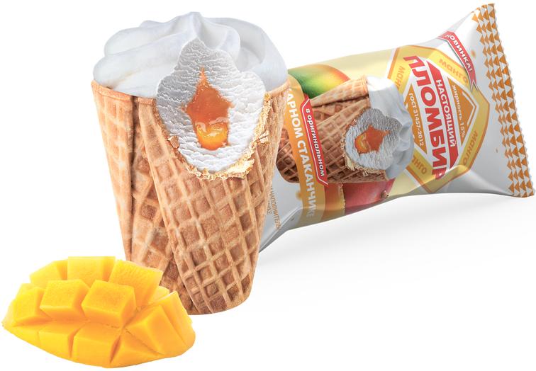 Сахарный стаканчик с начинкой манго