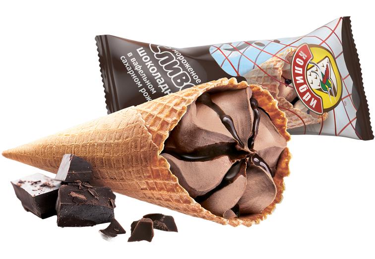 Рожок сливочный шоколадны