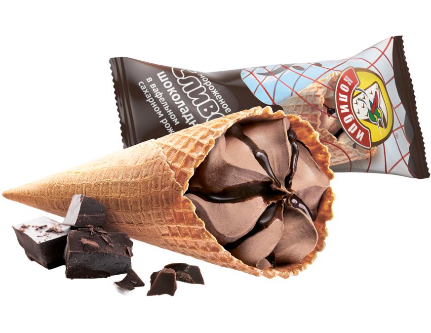 Рожок сливочный шоколадны
