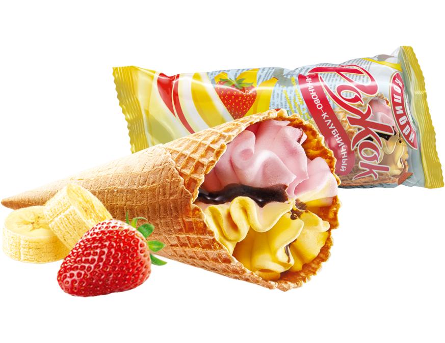 Рожок бананово-клубничны